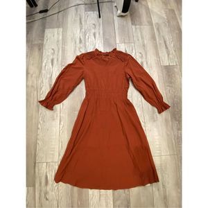 Very J Fall rust midi burnt orange dress size L